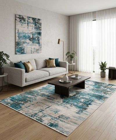 Килим Eko Carpet Fresco FS 01 Beige Blue 80*150 FS 01 Beige Blue фото
