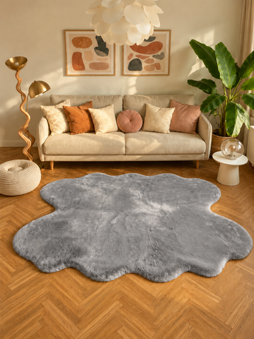 Килим Eko Carpet Mollis Quatro Grey шкурка 150*200 56065 фото